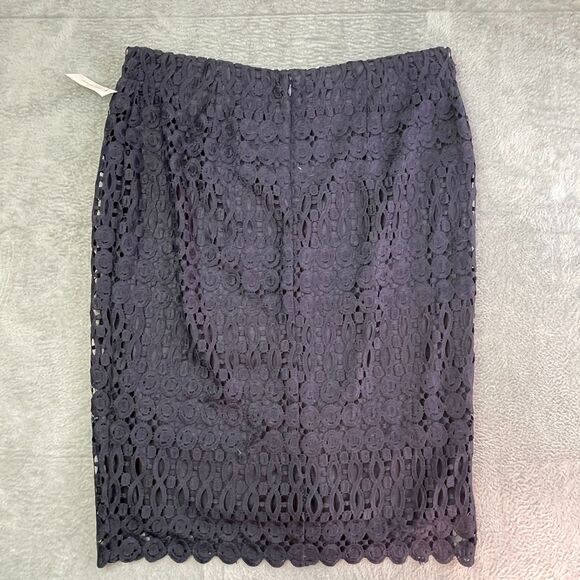Lane Bryant Navy Blue Guipure Embroidered Lace Overlay Skirt Sz 18 NWT Workwear - Picture 13 of 14